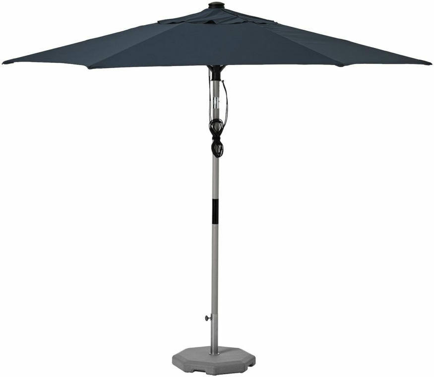 IKEA BETSÖ / LINDÖJA Sonnenschirm mit Ständer Holzeffekt grau