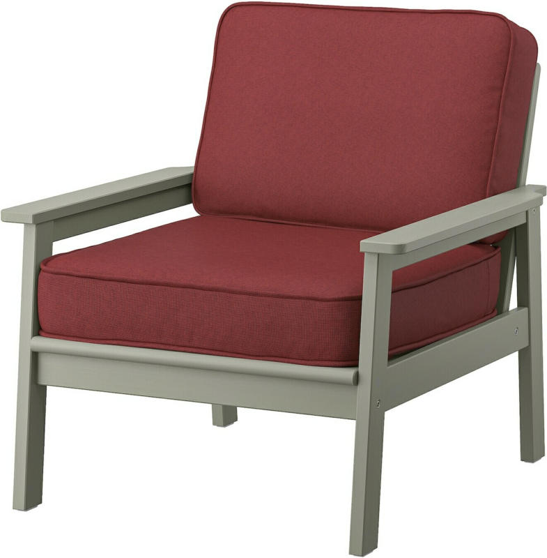 IKEA BONDHOLMEN Sessel/außen - grau lasiert/Järpön/Duvholmen braunrot