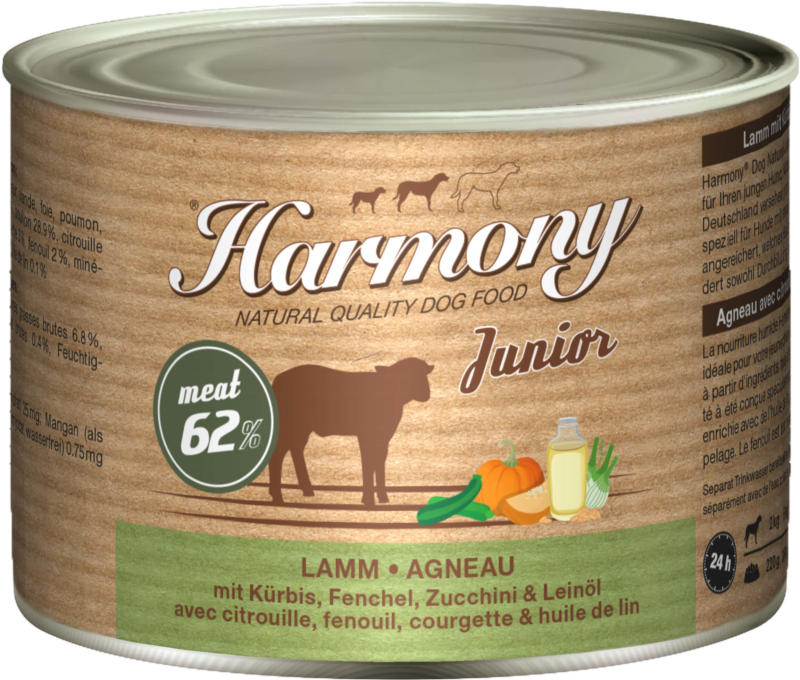Harmony Dog Natural Nassfutter Junior Lamm 6x200g