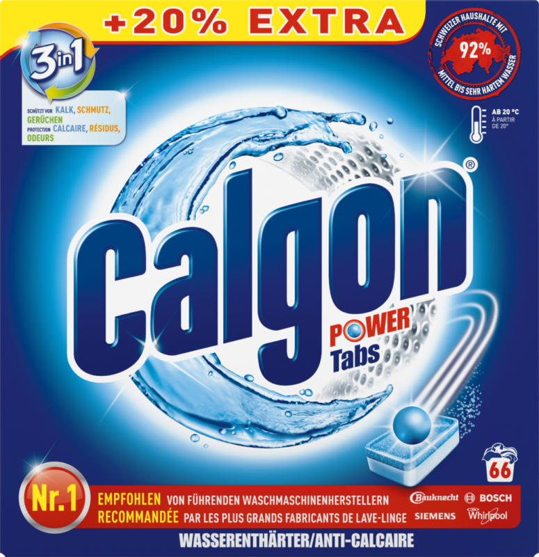 Calgon Wasserenthärter 3in1 Power, Tabs, 66 Stück