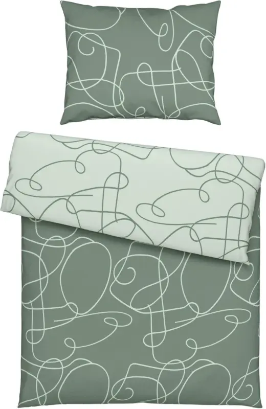 Bettwäsche Pure in Grün ca. 140x200cm