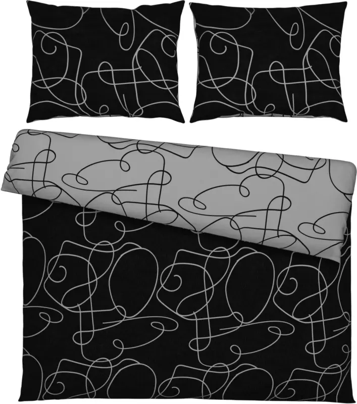 Bettwäsche Pure in Schwarz ca. 200x220cm