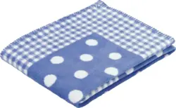 Babydecke Ibena in Blau ca. 75x100cm