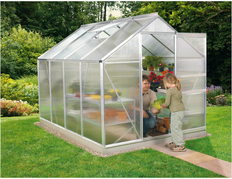 Gewächshaus „Calypso 5800“, silber, 4mm, 5,8m² silber | 5,8 m² | 4 mm