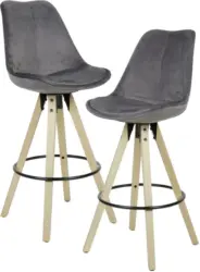 Barhocker - Set 'WL6.027' , 2-er Set , dunkelgrau