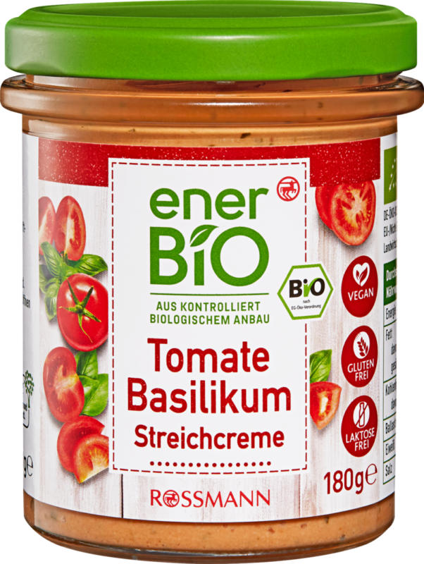 Pâte à tartiner tomates-basilic enerBIO, 180 g