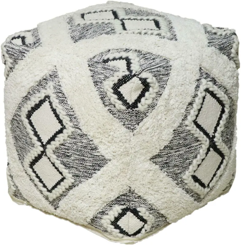 Pouf in Schwarz/Weiß