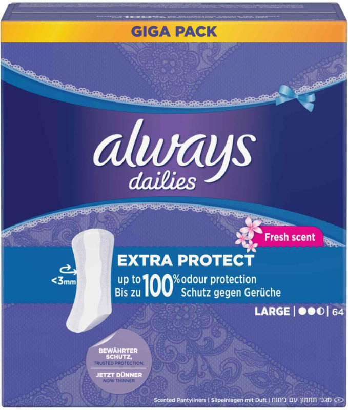 Always Dailies Slipeinlagen Extra Protect Large GIGA PACK 64 Stück -