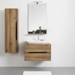 mömax Waschtischkombi 'Galia' inkl. Waschbecken & Licht, braun