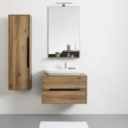 Waschtischkombi 'Galia' inkl. Waschbecken & Licht, braun