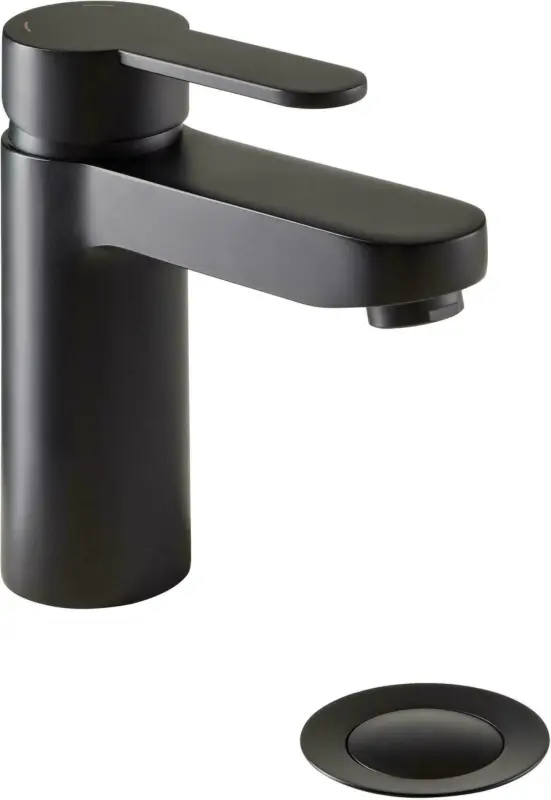 Badarmatur aus Messing in Schwarz