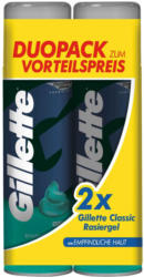 Gel de rasage Gillette Classic pour peaux sensibles 2 x 200 ml -
