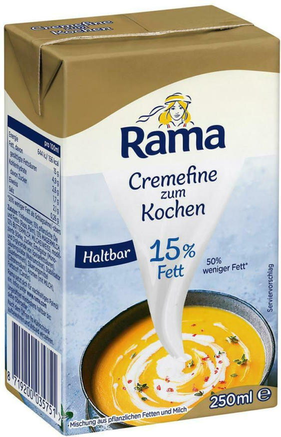 Rama Cremefine zum Kochen 15% haltbar ️ Online von BILLA - wogibtswas.at