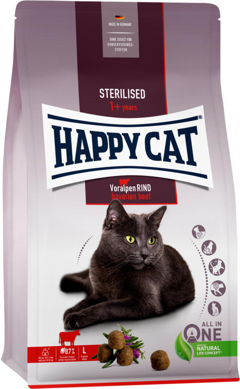 Happy Cat Croquettes Sterilised Boeuf des Préalpes 4kg