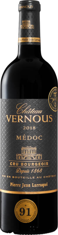 Château Vernous Médoc AOC Cru Bourgeois, 2018, Bordeaux, France, 75 cl