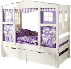 Hausbett 'Lio Mini', aus Kiefer, flieder