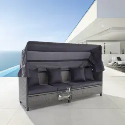 Sonneninsel 'Sophia' inkl. Auflage & Kissen, dunkelgrau