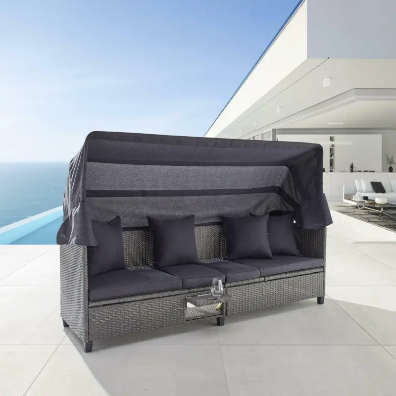 Sonneninsel 'Sophia' inkl. Auflage & Kissen, dunkelgrau