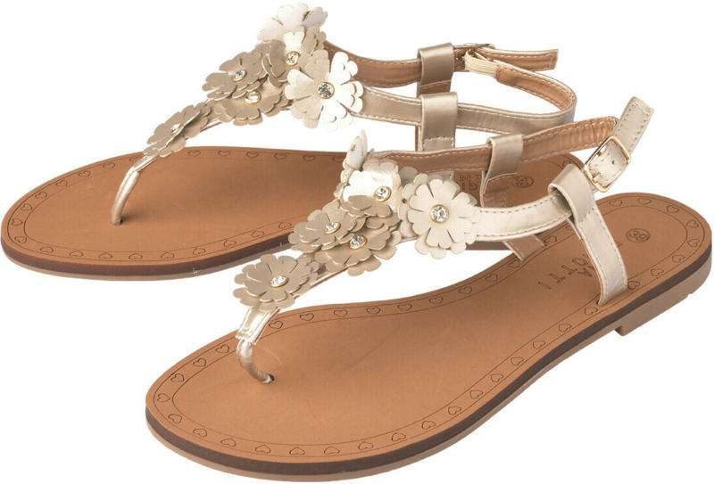 Damen Zehensandalen mit Blüten-Applikation (Nur online)