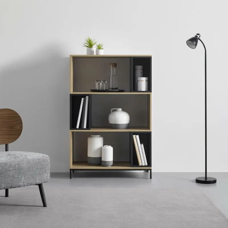 Regal 'Megy', schwarz/braun