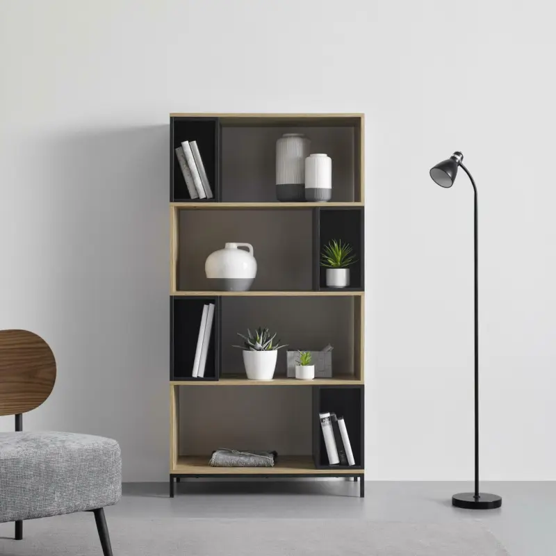 Regal 'Megy', schwarz/braun