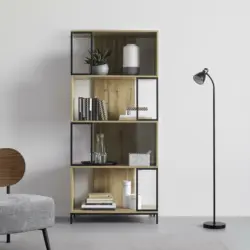 Regal 'Geny', schwarz/braun