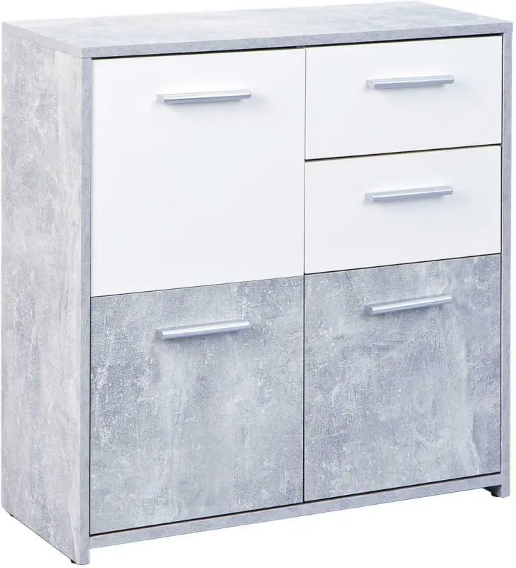 Kommode 'Nicolus' , grau, weiß
