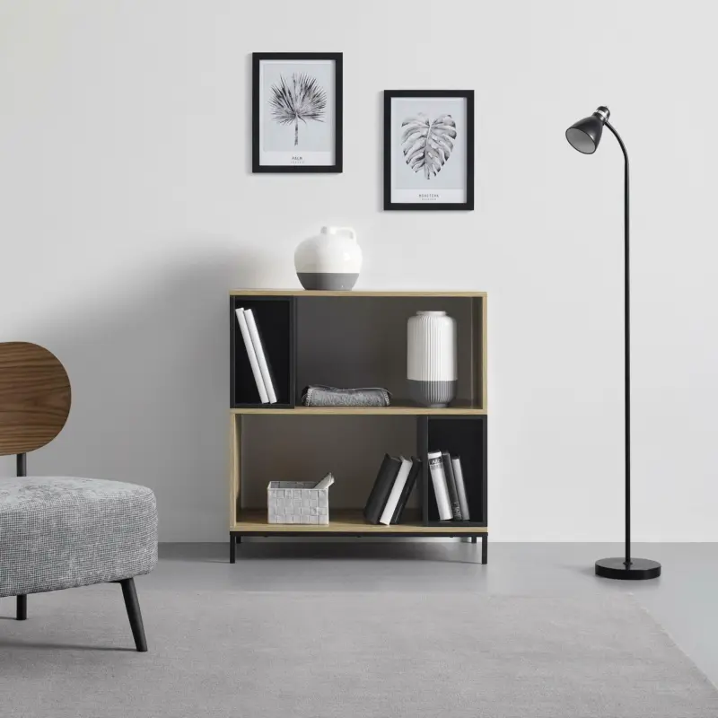 Regal 'Megy', schwarz/braun