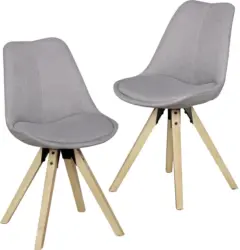 Stuhl - Set 'WL5.029' , 2 - er Set , hellgrau