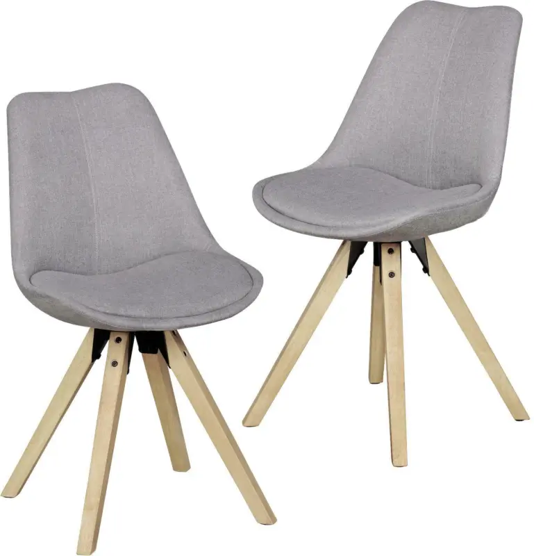 Stuhl - Set 'WL5.029' , 2 - er Set , hellgrau