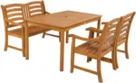 mömax Gartentischgruppe 'Montana' aus Eukalyptus, hellbraun