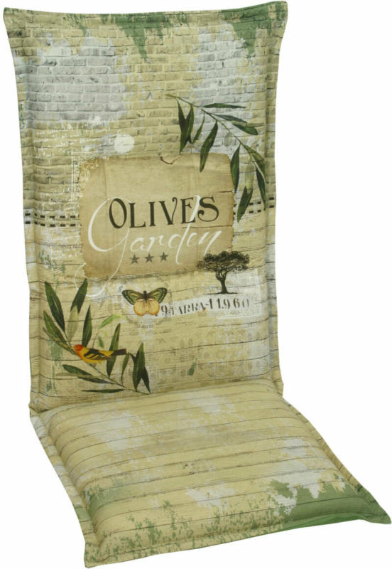 Sessel-Auflage hoch „Desin 2953 Olives“, 120 cm 120 cm