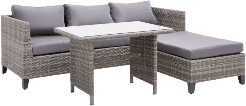 Loungegarnitur Neuseeland in Grau mit Kissen
