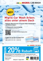 Station-service Migrol Migrol Car Wash Arbon: 20% Rabatt - au 31.07.2021