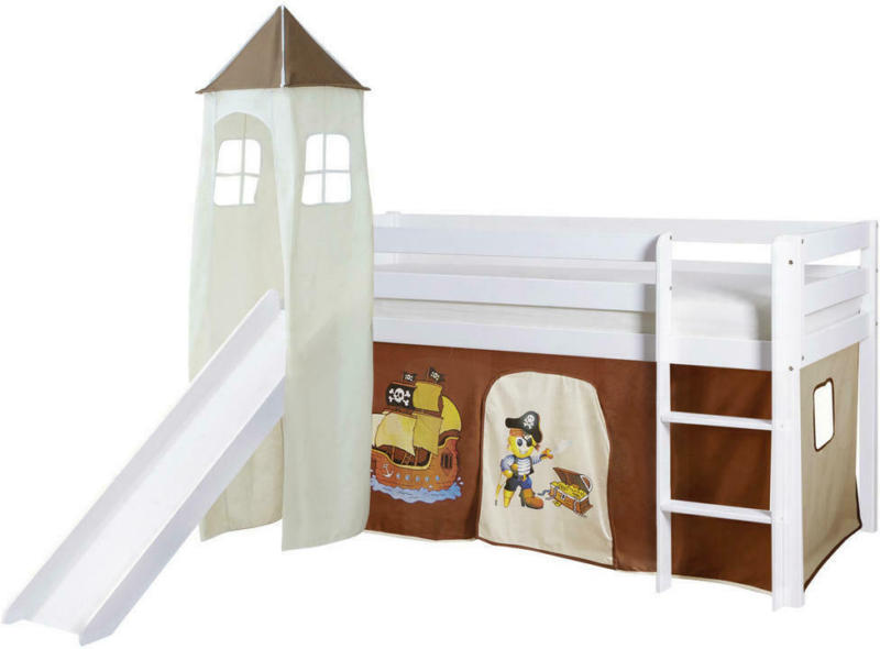 Spielbett 90/200 cm in Braun, WeiÃ, Beige
