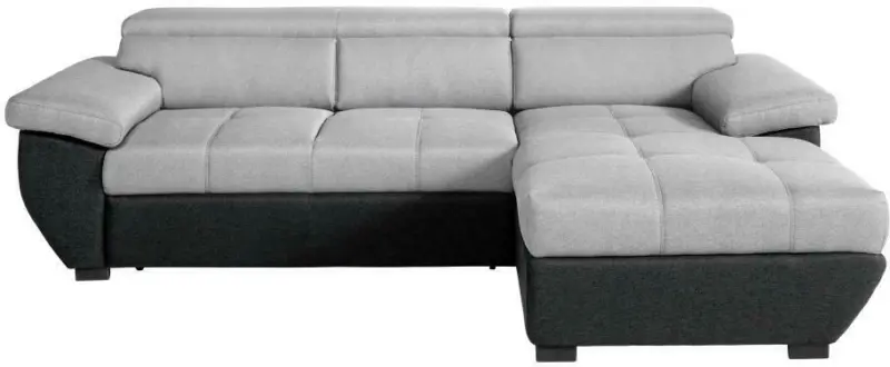 Wohnlandschaft in Grau mit Bettfunktion