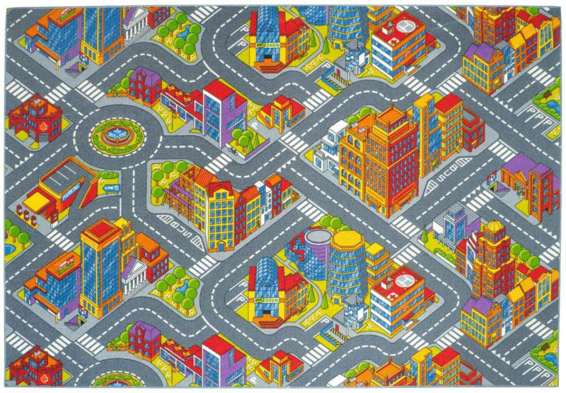 Tapis de jeu motif grande ville 140 x 200 cm -