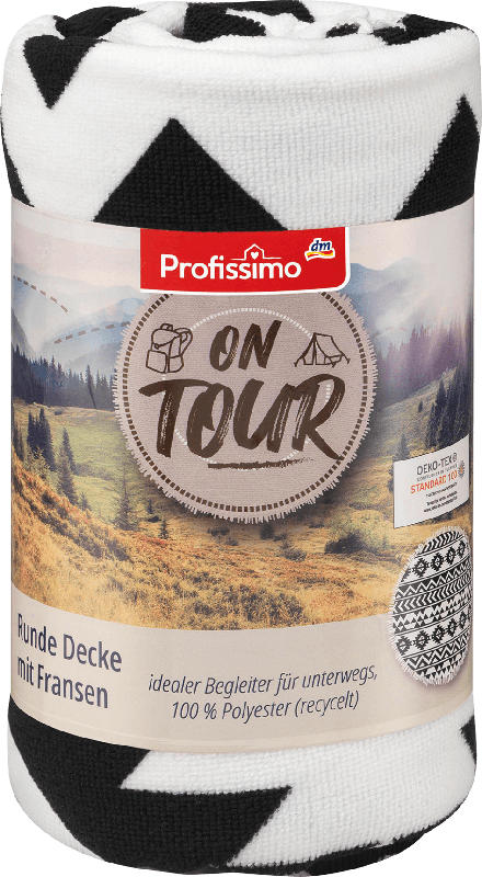 Profissimo Runde Decke mit Fransen