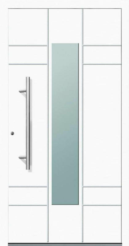 Aluminium Sicherheits-Haustür „Como Exklusiv“, 75mm, weiß, 100x210 cm, Anschlag links, inkl. Griffset 100 cm | links