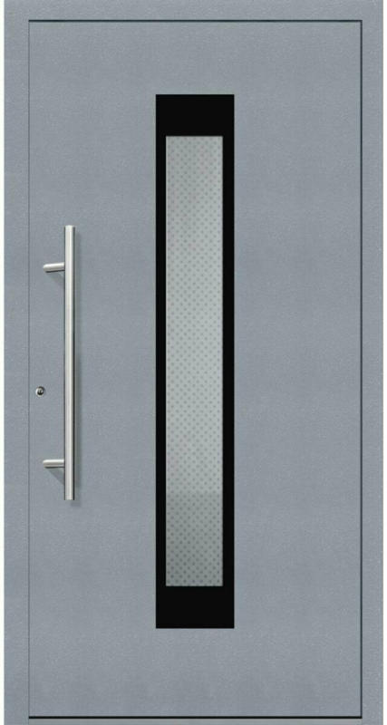 Aluminium Sicherheits-Haustür „Salerno Exklusiv“, 75mm, grau, 100x210 cm, Anschlag links, inkl. Griffset links