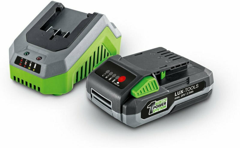 LUX 1 PowerSystem Starter-Set mit 20 V 2 Ah Li-Ion Akku und Schnellladegerät
