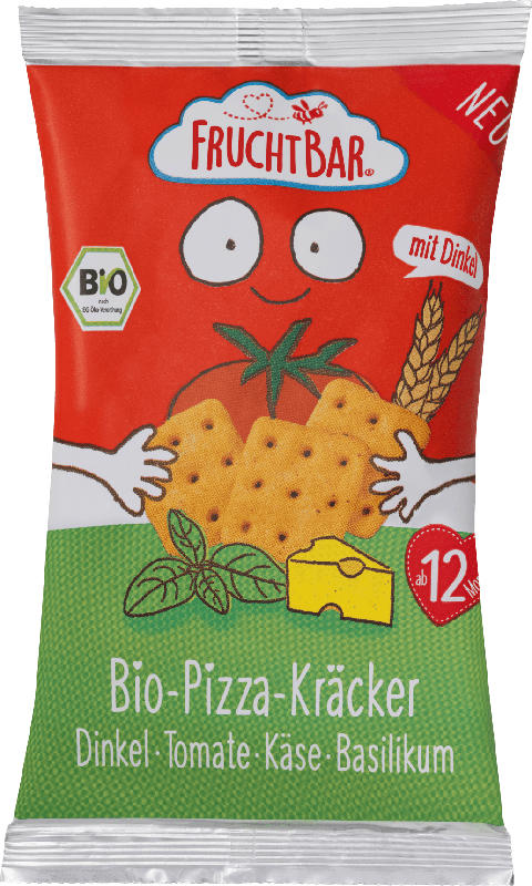 FruchtBar Kindersnack Dinkel-Kräcker, Tomate, Paprika, Käse, Basilikum, ab 12 Monaten