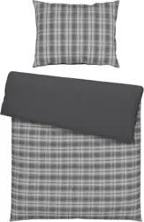 Bettwäsche Carlo in Grau/Schwarz ca. 140x200cm