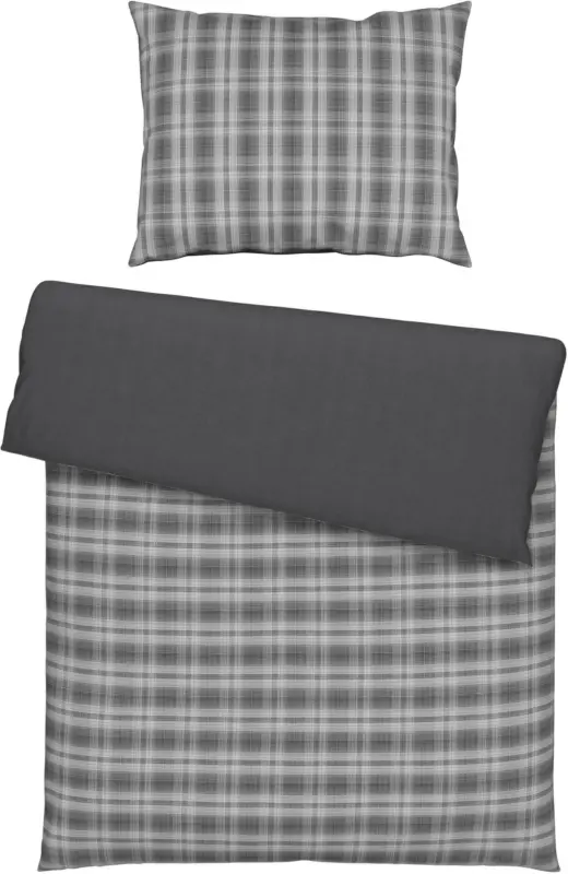 Bettwäsche Carlo in Grau/Schwarz ca. 140x200cm