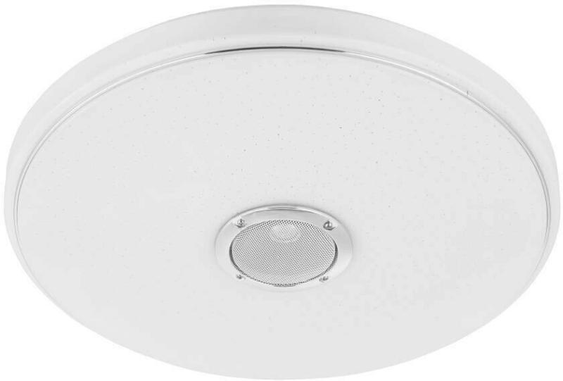 LED Deckenleuchte mit Kristalleffekt und BT-Lautsprecher Weiß Kunststoff D40 cm
