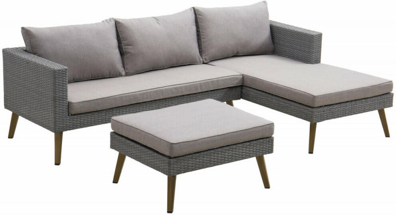 Lounge Set Grau, 3-tlg.