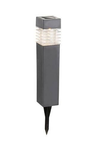 LED Solarleuchten 4er-Set Grau, Kunststoff H38,5cm