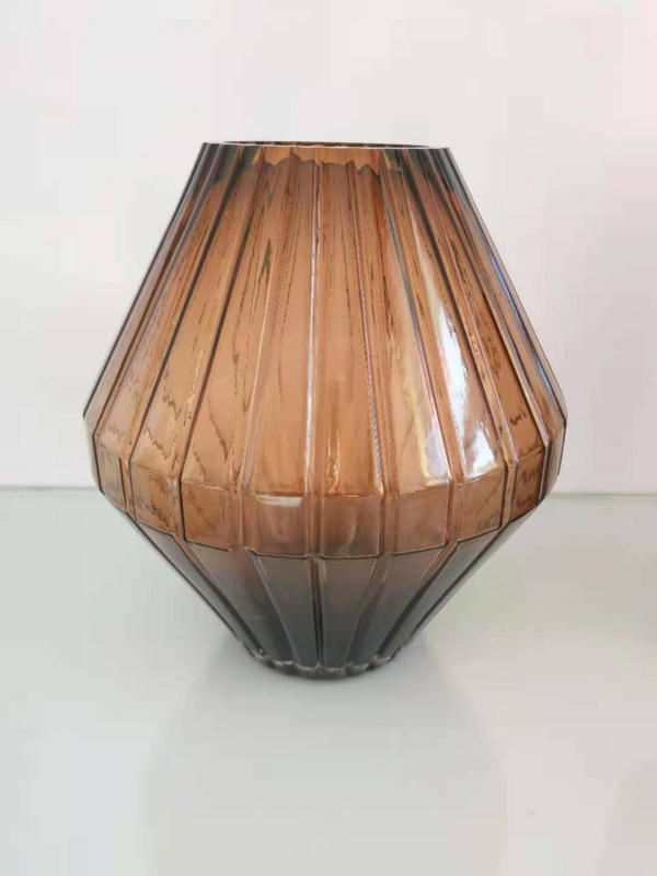 Vase Glas Braun transparent