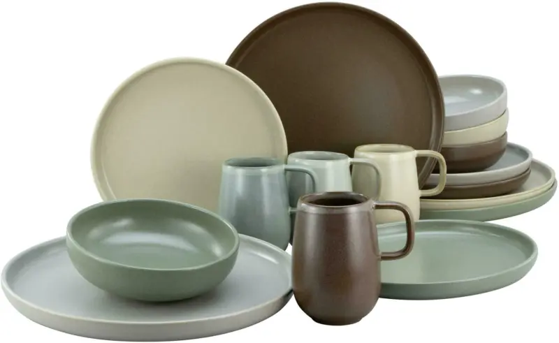Kombiservice Uno Natural aus Steinzeug, 16-teilig