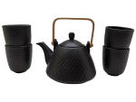 Set théière et tasses RECIFE Ø7.5cm céramique noir